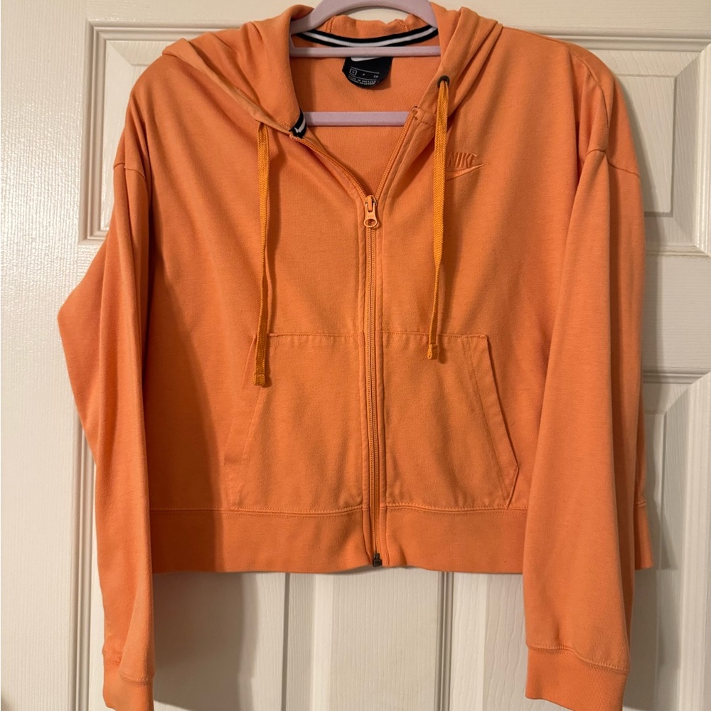 Nike Orange zip up Hoodie